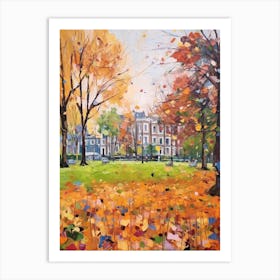Autumn City Park Painting St Stephens Green Dublin 3 Art Print