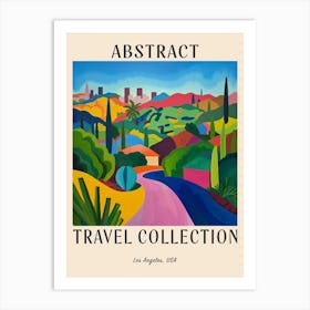Abstract Travel Collection Poster Los Angeles Usa 2 Art Print