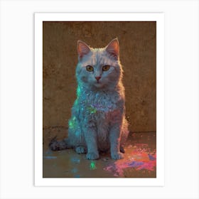 Splatter Cat Art Print