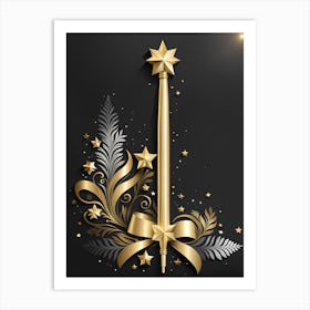 Christmas magic wand Vector art 8 Art Print