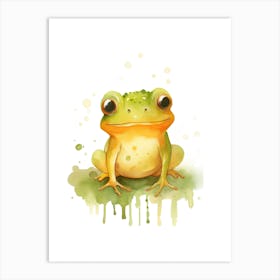 A Frog  Watercolour In Autumn Colours 3 Art Print