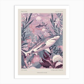 Purple Thresher Shark Illustration 2 Poster Art Print