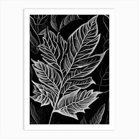 Myrtle Leaf Linocut 2 Art Print