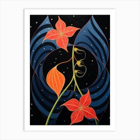 Gloriosa Lily 3 Hilma Af Klint Inspired Flower Illustration Art Print