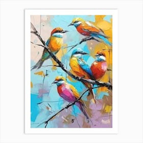 Birds On A Branch Art Print