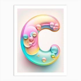 C, Alphabet Bubble Rainbow 2 Art Print