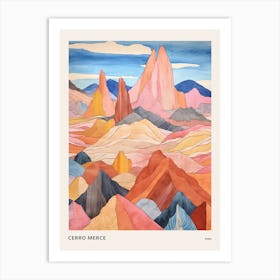 Cerro Merce Peru 1 Colourful Mountain Illustration Poster Art Print