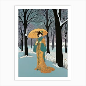 Lady In Winter Art Print