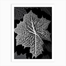 Mulberry Leaf Linocut 5 Art Print