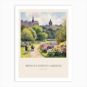 Princes Street Gardens Edinburgh United Kingdom 2 Vintage Cezanne Inspired Poster Art Print