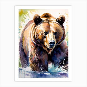 Grizzly Bear Painting Art Print