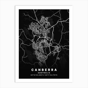 Canberra Australia Black Map Art Print