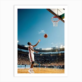 Basketball Player Dunks The Ball 3 Art Print