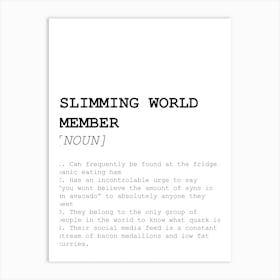 Slimming World, Funny, Quote, Definition, Dictionary, Kitchen, Print Art Print