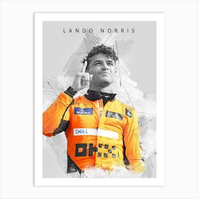 Lando Norris Drawing Art Print