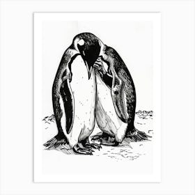 Emperor Penguin Preening Their Feathers 4 Art Print