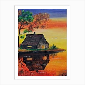 House By The Lake Art Print