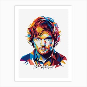 Ed Sheeran 03 Portrait Music Icon Style WPAP Pop Art Art Print