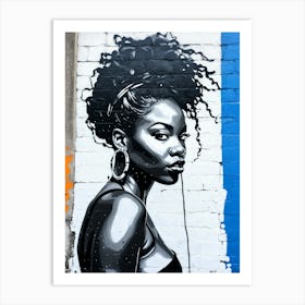 Graffiti Mural Of Beautiful Black Woman 74 Art Print