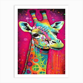 Grafitti Giraffe Art Print