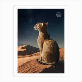 Cat In The Desert 6 Art Print