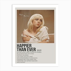 Star Happier Than Ever 2021 Billie Eilish Canvas Wall Art Decor Posters 1 Art Print