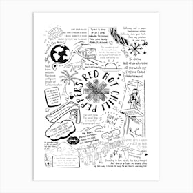 Red Hot Chili Peppers Doodle Lyrics Art Print