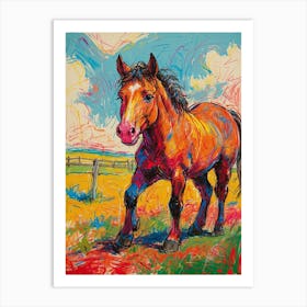 Horse In The Field Art Print