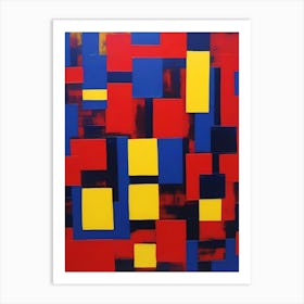 Red Squares Art Print