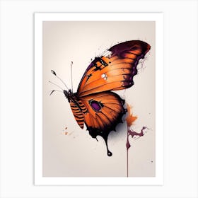 Comma Butterfly Graffiti Illustration 1 Art Print