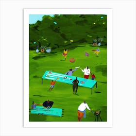 Outdoor BBQ With The Family In Summer Art Print