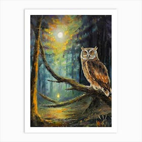 Owl In The Forest 2 Art Print