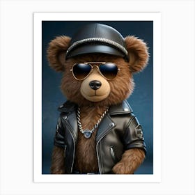 Teddy Bear In Sunglasses 2 Art Print