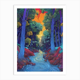 River In The Woods Art Print