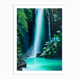 Rio Celeste Waterfall, Costa Rica Peaceful Oil Art  Art Print