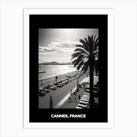 Poster Of Cannes, France, Mediterranean Black And White Photography Analogue 2 Art Print