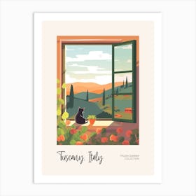 Tuscany Cat On A Window 2 Italian Summer Collection Art Print