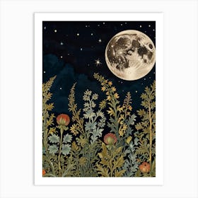 Moonlight In The Meadow Style William Morris 4 Art Print