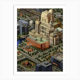 Tacoma Museum District Pointillism 22 Art Print