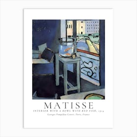 Matisse Interior With A Home With Red Fish Art Print