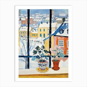 The Windowsill Of Tallinn   Estonia Snow Inspired By Matisse 2 Art Print