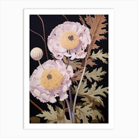 Flower Illustration Scabiosa 4 Art Print