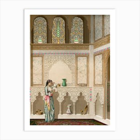 Vintage Arabesque Living Room Lithograph Plate No, 86 & 87, Emile Prisses D’Avennes, La Decoration Arab Art Print