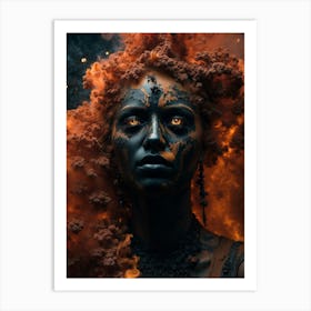 Woman With Fire In Her Face Art Print