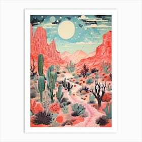 Desert Botanical Gardens Abstract Riso Style 1 Art Print