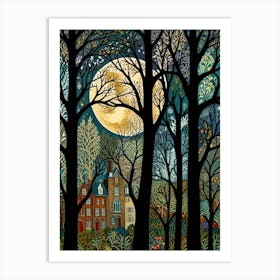 William Morris Rose Moonlight In The Woods 6 Art Print