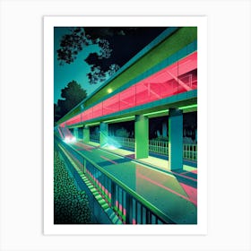 Neon Bridge Art Print