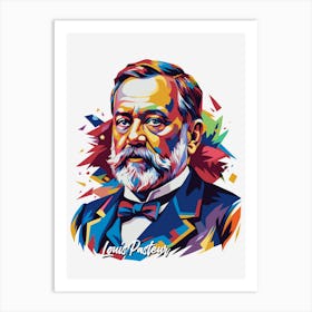 Louis Pasteur 01 Portrait WPAP Pop Art Art Print