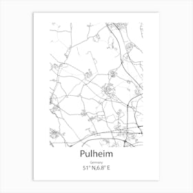 Pulheim,Germany Minimalist Map Art Print