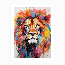 Lion Art Painting Abstract Impresionist Style 4 Art Print